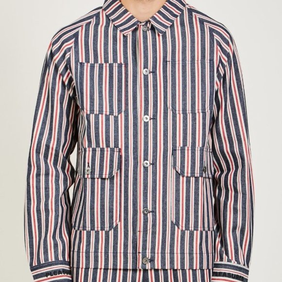 Pleasures Stripped Utility Denim Jacket - Picture 1 of 13